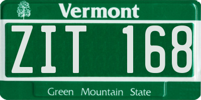 VT license plate ZIT168