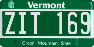 VT license plate ZIT169