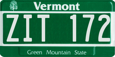 VT license plate ZIT172