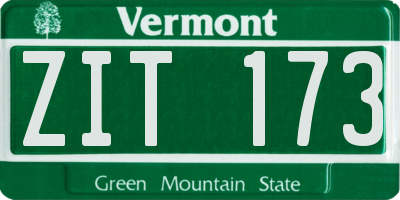 VT license plate ZIT173