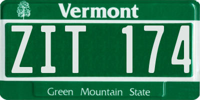 VT license plate ZIT174
