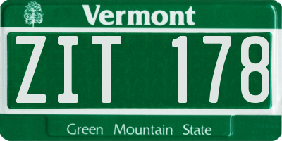 VT license plate ZIT178