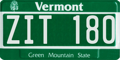 VT license plate ZIT180