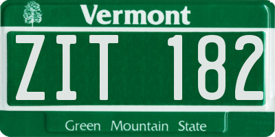 VT license plate ZIT182