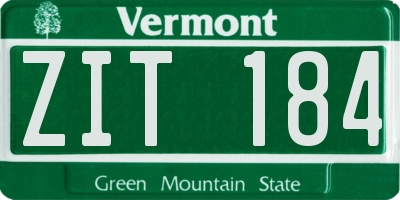 VT license plate ZIT184