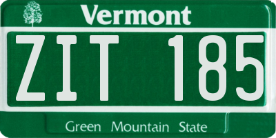VT license plate ZIT185
