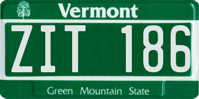 VT license plate ZIT186