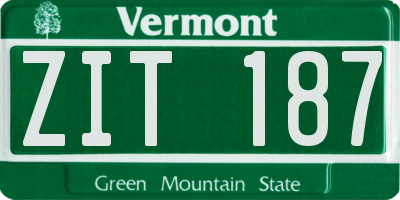 VT license plate ZIT187