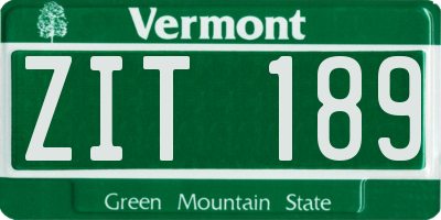 VT license plate ZIT189