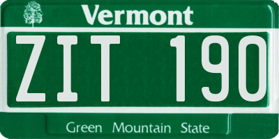 VT license plate ZIT190