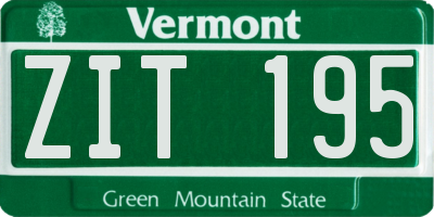VT license plate ZIT195
