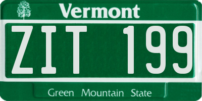 VT license plate ZIT199