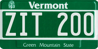 VT license plate ZIT200