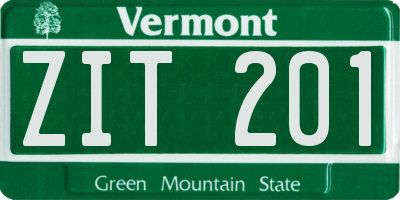 VT license plate ZIT201