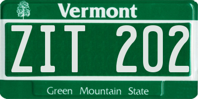 VT license plate ZIT202