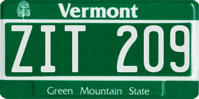 VT license plate ZIT209