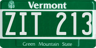 VT license plate ZIT213