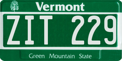 VT license plate ZIT229