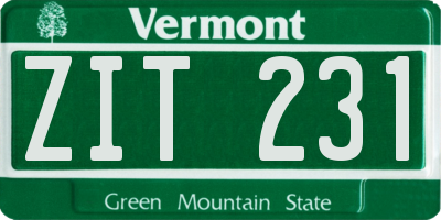 VT license plate ZIT231