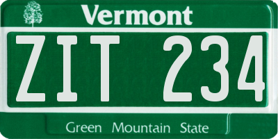 VT license plate ZIT234
