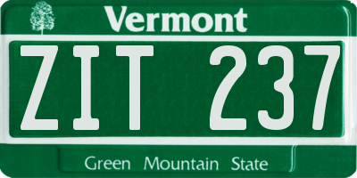 VT license plate ZIT237