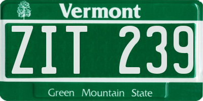 VT license plate ZIT239