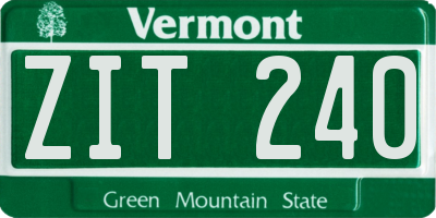 VT license plate ZIT240
