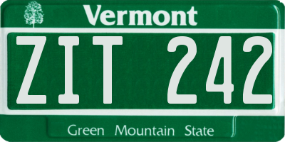 VT license plate ZIT242