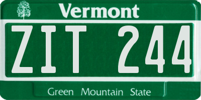 VT license plate ZIT244