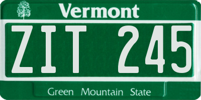 VT license plate ZIT245