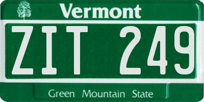 VT license plate ZIT249