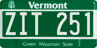 VT license plate ZIT251