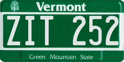 VT license plate ZIT252