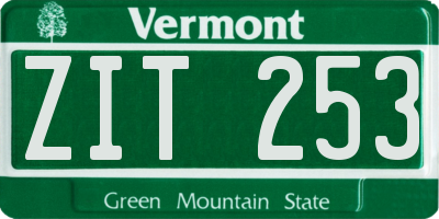 VT license plate ZIT253