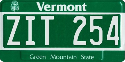 VT license plate ZIT254