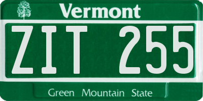 VT license plate ZIT255
