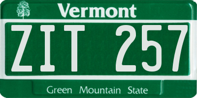 VT license plate ZIT257