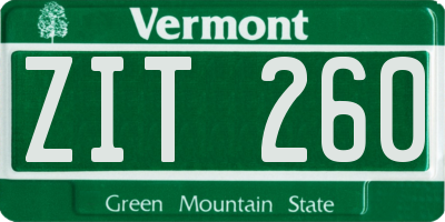 VT license plate ZIT260