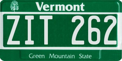VT license plate ZIT262