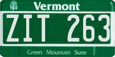 VT license plate ZIT263