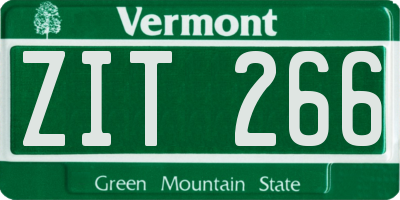 VT license plate ZIT266