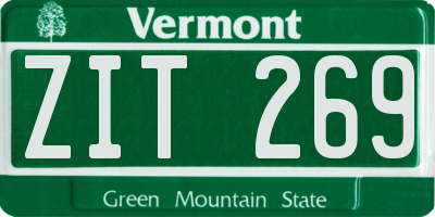 VT license plate ZIT269