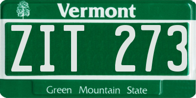 VT license plate ZIT273