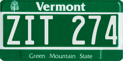 VT license plate ZIT274