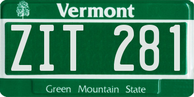 VT license plate ZIT281