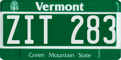 VT license plate ZIT283