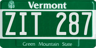 VT license plate ZIT287