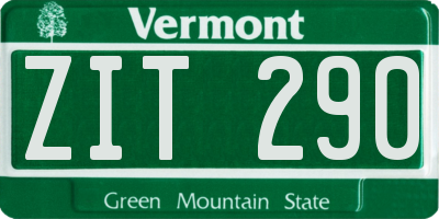 VT license plate ZIT290