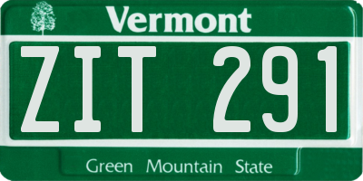 VT license plate ZIT291
