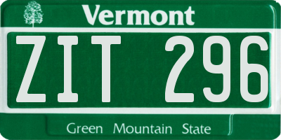 VT license plate ZIT296